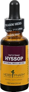 Herb Pharm Certified Organic Hyssop Liquid Extract Drops, 1 Oz