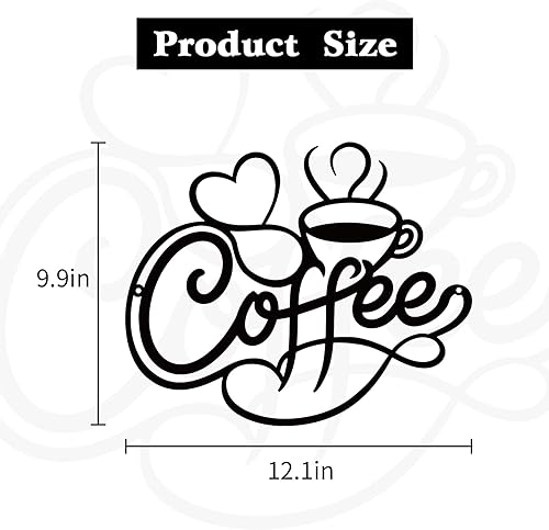 Miniatura 5 de Piefectpie Arte de pared de metal para decoración de pared de café, bar, cafetería, línea de arte, dibujo, escultura de pared, decoración de