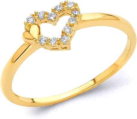 The World Jewelry Center 14k Yellow Gold Heart Fashion Ring