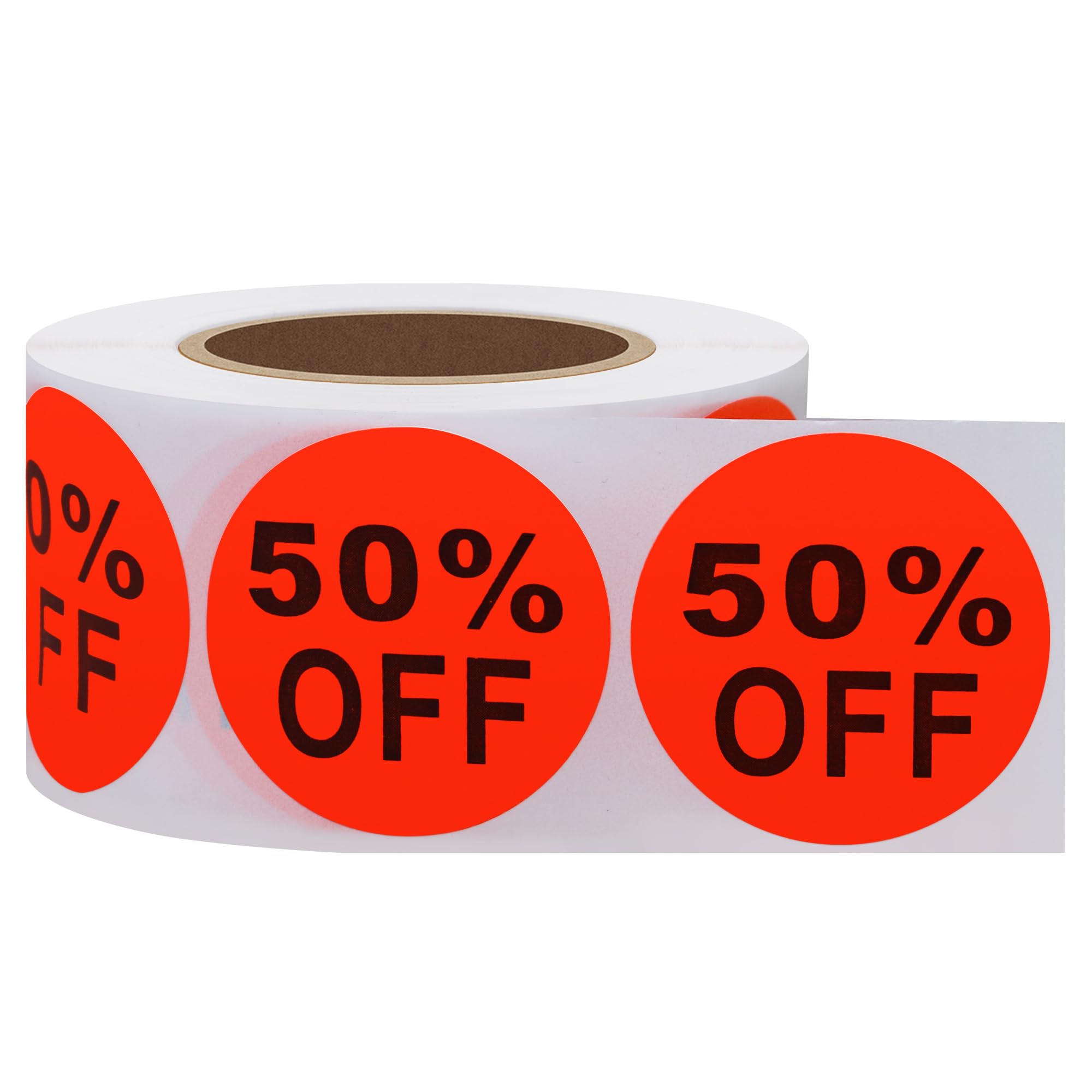Hycodest 500 pcs Pruduct Stickers Red Round Product Labels for Retail Stores Supermarkets (50%, 1.5 inch)