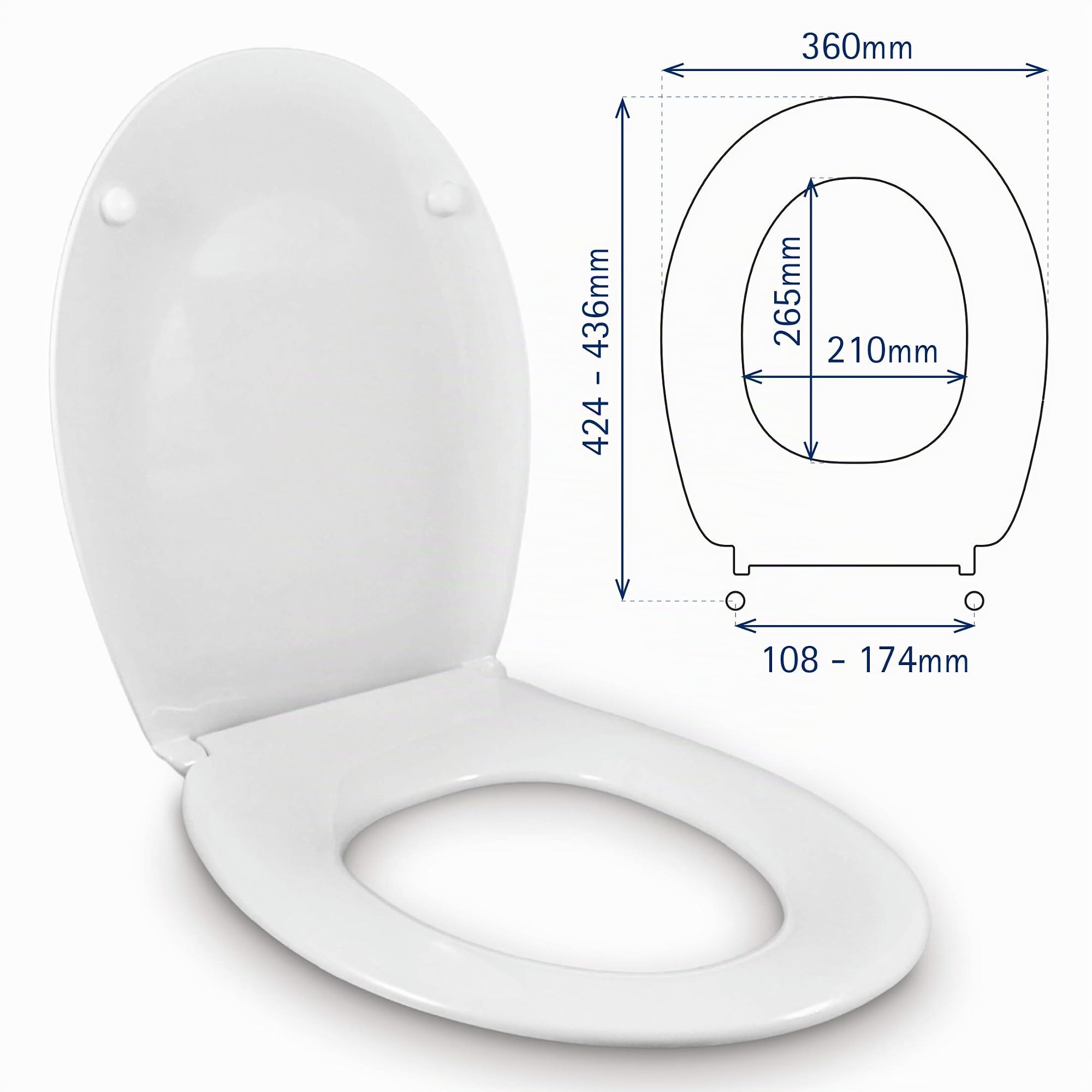 TAPA WC AMORTIGUADA | FORMA O UNIVERSAL | ASIENTO INODORO SOFT CLOSE