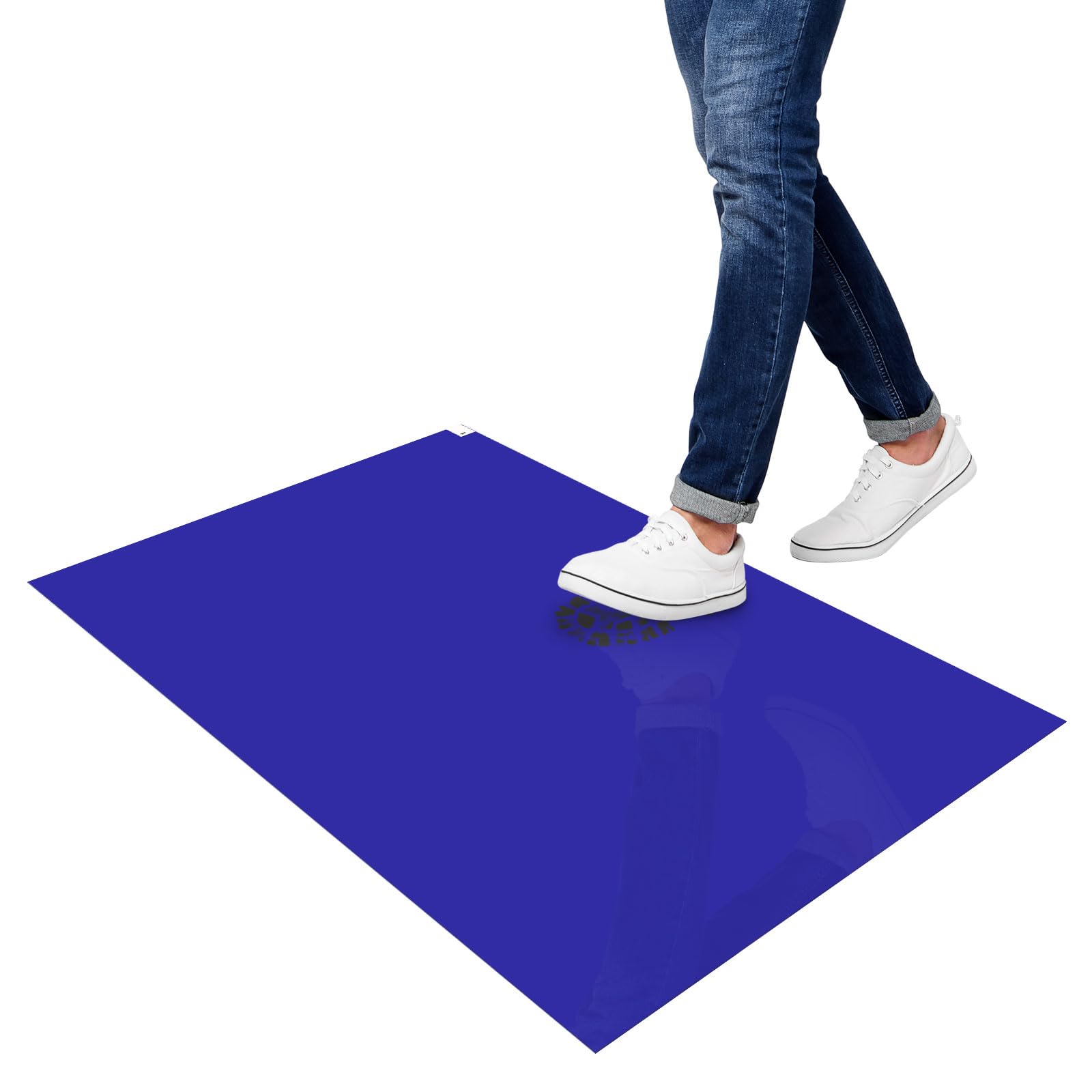 sourcing map 10 Stück Reinraum-Klebefußmatten, 24" x 36" Polyethylen-Klebematten, Erfassen von Schmutz und Staub, für Reinraum, Lager, Labor, Blau