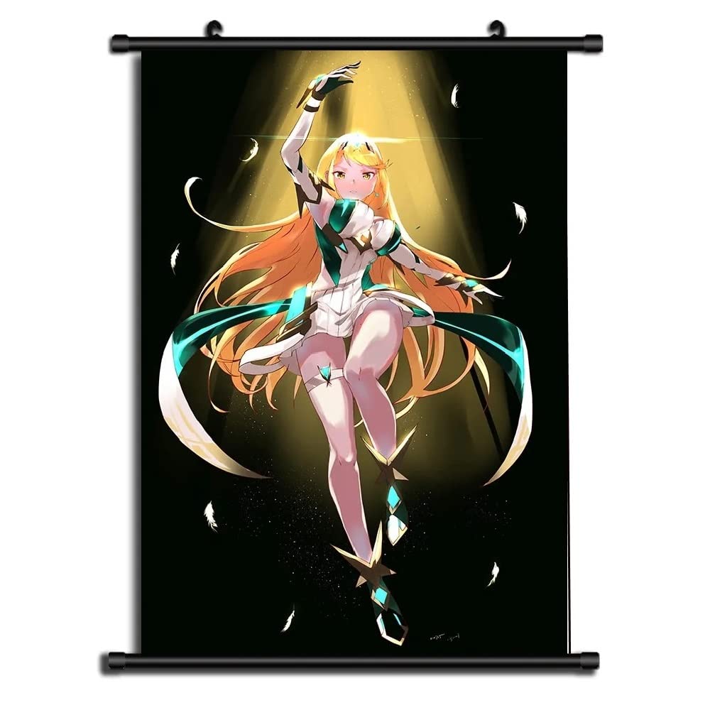 Wall Scrolls Hikari Mythra HD Print Banner Wall Poster Scroll Hanging Scroll Painting, Modern Artwork Decor for Home Living Room Bedroom PXJD