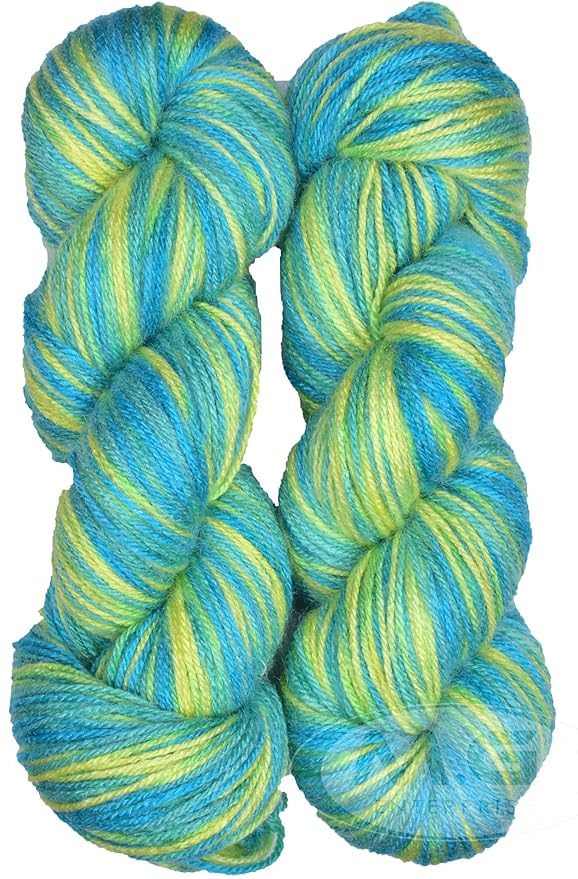 Image of M.G ENTERPRISE Microrangoli Knitting Yarn Wool, Multi Green 400 gm Woolen Crochet Yarn Thread. Best Used with Knitting Needles, Crochet Needles-CD Art-