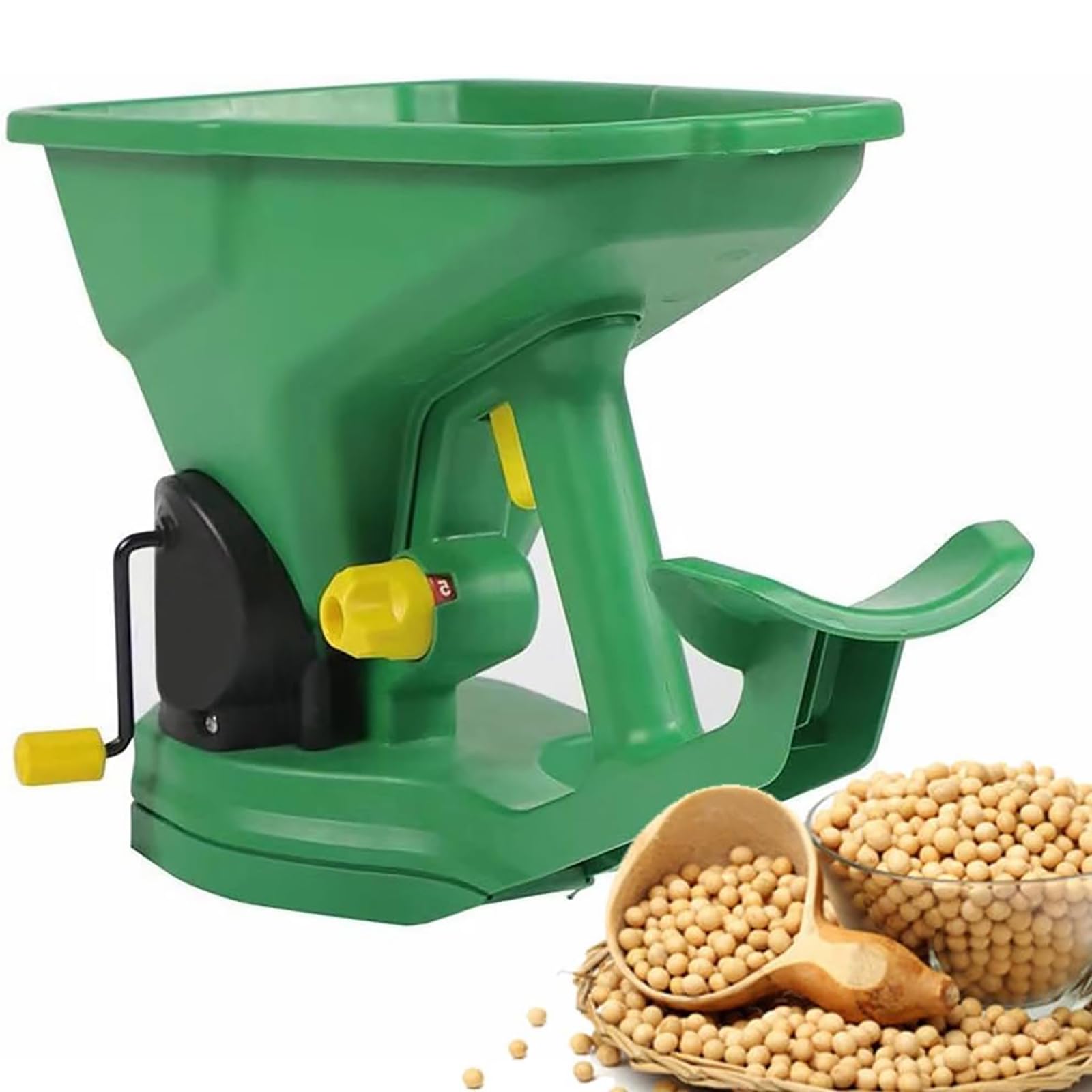 Spandiconcime portatile rotativo per prato, spandiconcime manuale, regolazione a 5 livelli, capacità 1,5 l, area di piantagione di 1-3 m², fioriera manuale per giardiniere per giardini