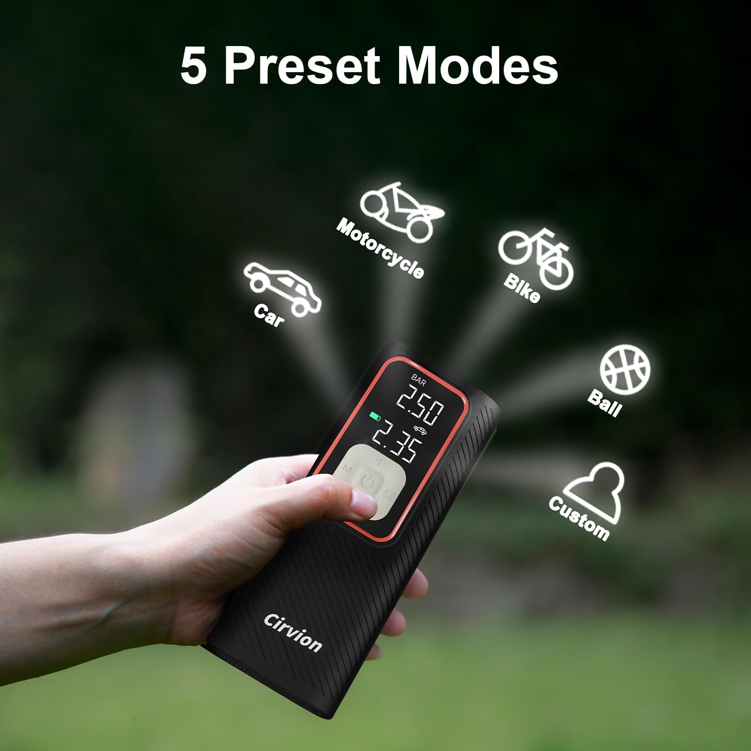 Tragbarer Luftkompressor für Autoreifen, 3X Schneller, 25000mAh 160PSI Kabelloser Luftkompressor mit Manometer, LED-Licht und Digitalanzeige für Auto, Pickup, LKW, Motor, Fahrrad
