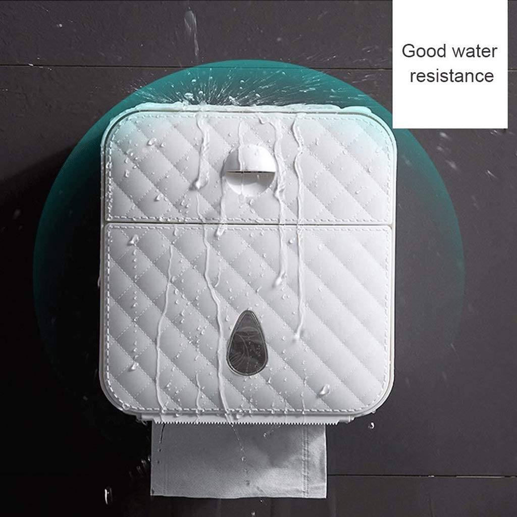 Dispenser di asciugamani di carta fissato al muro, bagno Dispenser di carta igienica senza perforazione senza perforazione Supporto for sacchetti di immondizia Dispenser di estrazione di carta for la