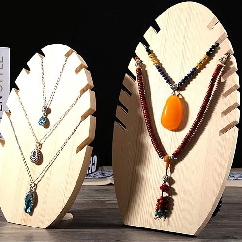 Fydun Wooden Standing Necklace Display Rack Plate Rack MultI Necklace Rack Small Wide Range Of Uses (S (20x12.5x7cm7.9x4.9x2.8in))