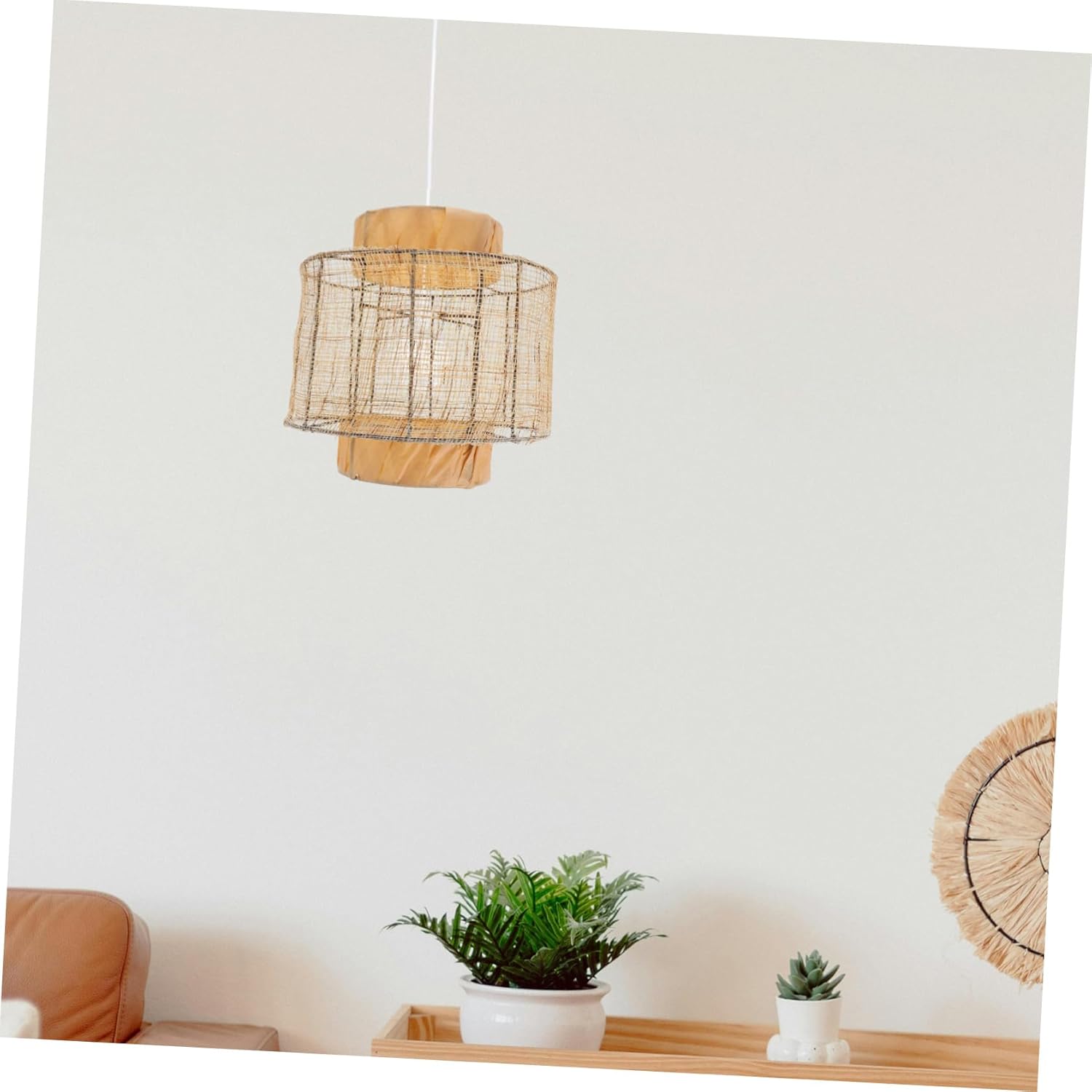PRETYZOOM Practical Woven Hanging Lamp Shade for Floor Lamps and Unique Design Easy Installation for Home and Dining Spaces for Rustic Decor