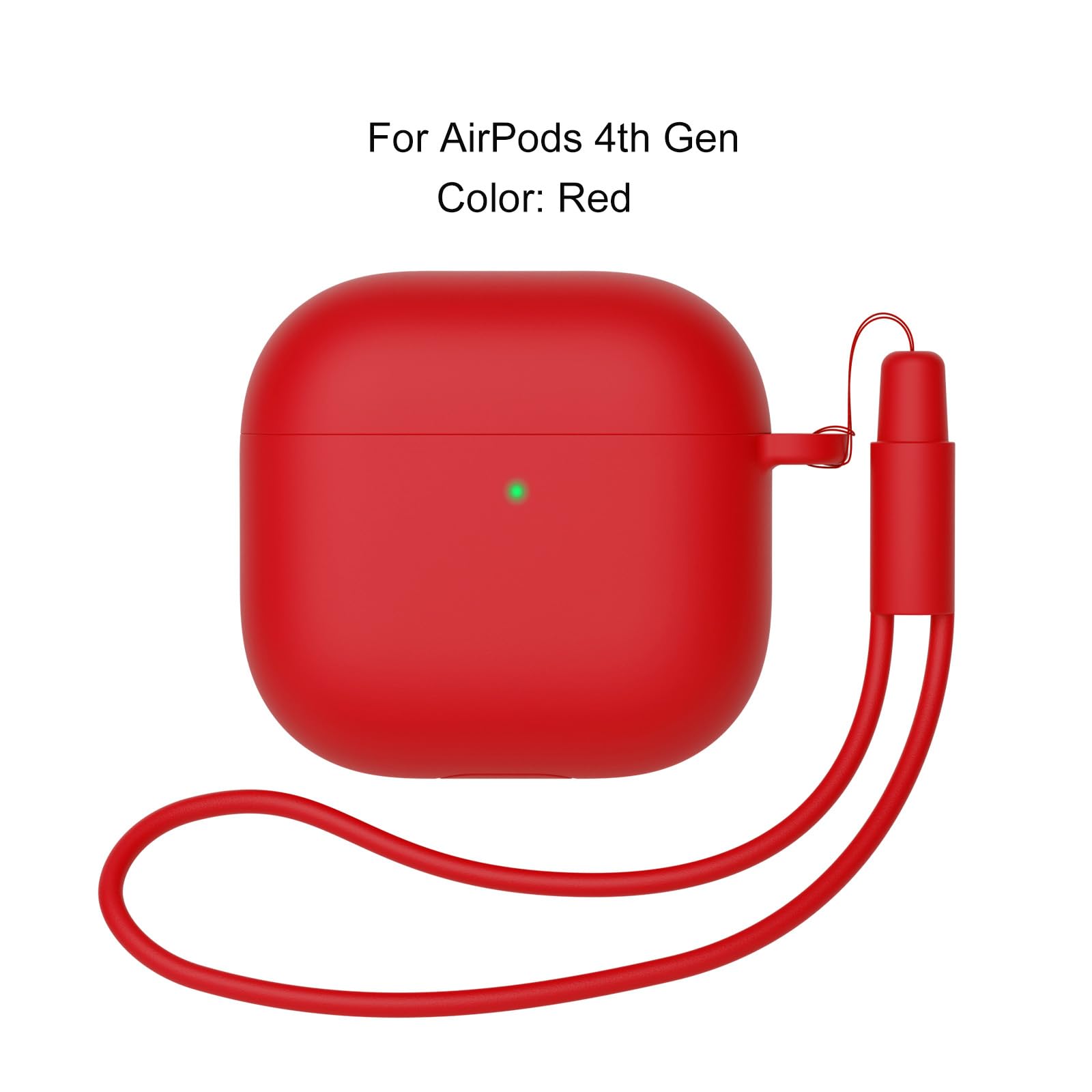 Mocarheri Custodia Case Compatibile con AirPods 4 2024 con Kit di Pulizia, Premium Silicone per Airpods 4 Custodia Cover Custodia protettiva in silicone antiurto, LED Frontale Visibile, Rosso - 3