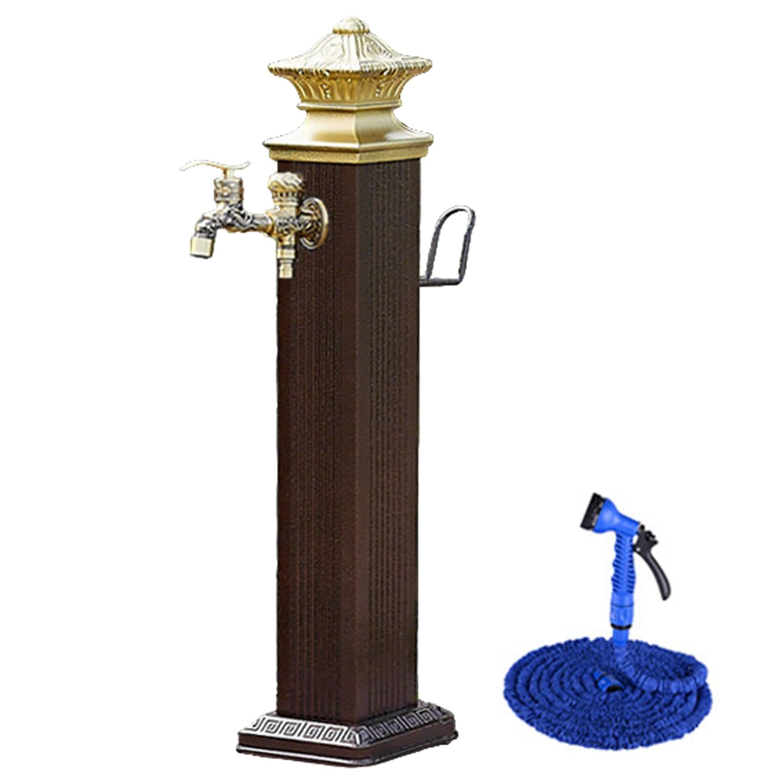 Vertical Square Garden Water Column, Freeze Proof Outdoor Faucet Water Column, Courtyard, Farm, and Backyard Irrigation(112cm/44.1in)