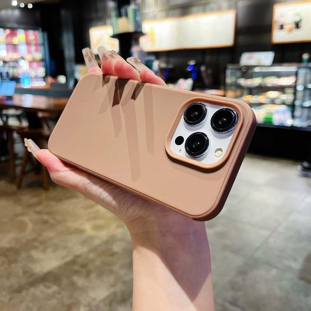 Coque de protection iPhone 15 Pro Max antichoc TPU finition marron premium - 7
