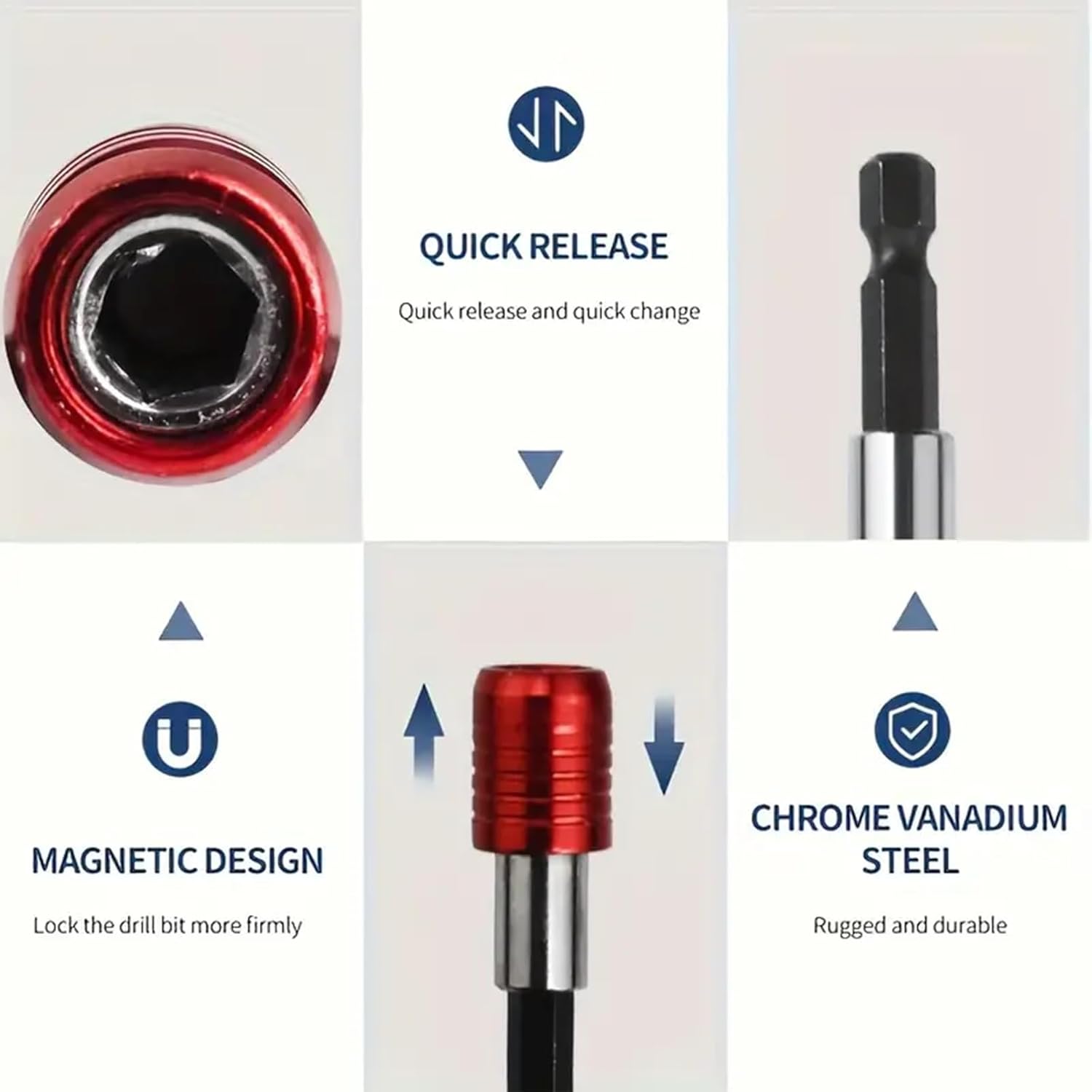 3Pcs Magnetic Drill Bit Holders - Quick Release Hex Shank Extension Bars for Power Tools, Screwdrivers, and Drill Bits