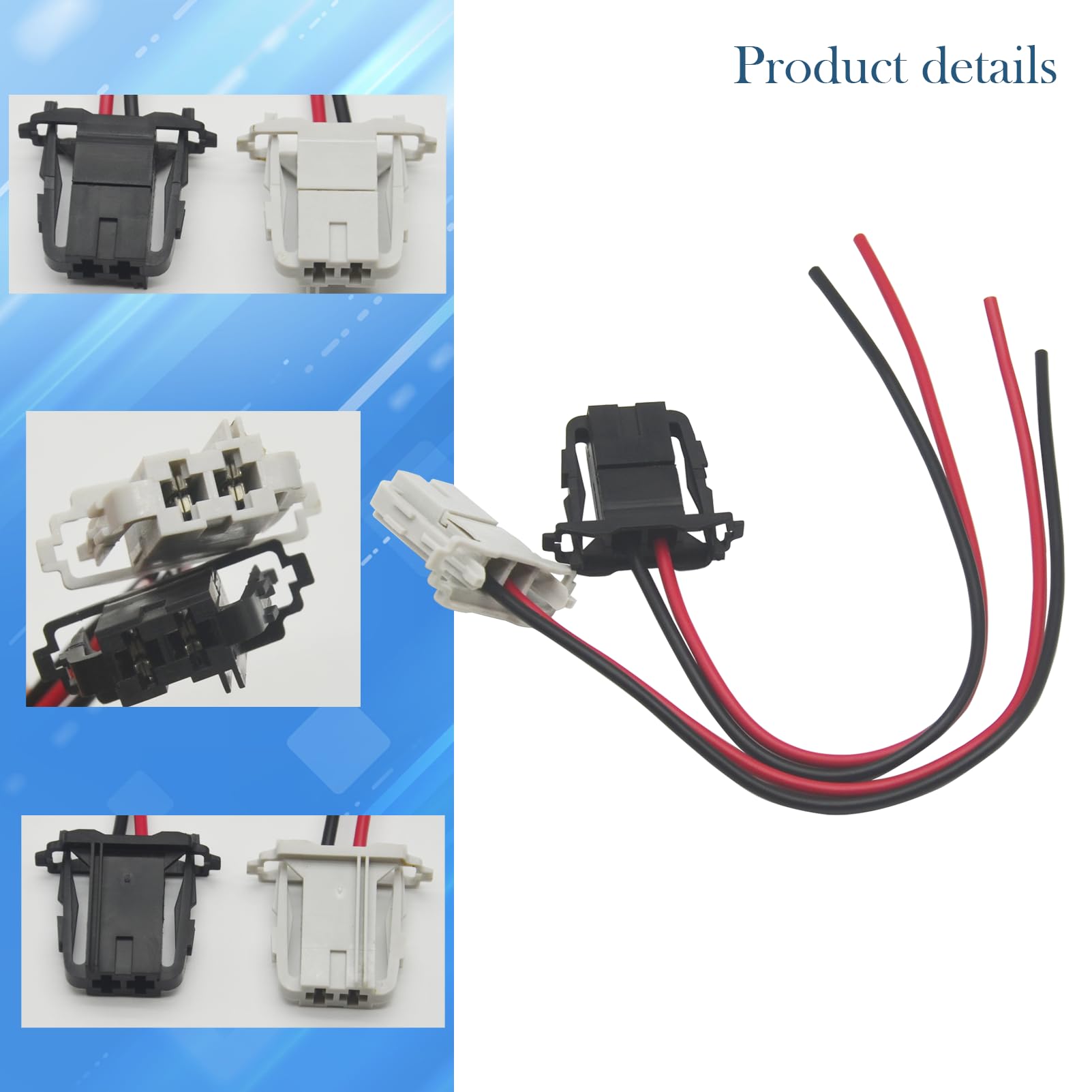 2*Conectores Ficha Cable Resistencia Calentador ventilador 6441CE para MITO BERLINGO C3 C4 JUMPY PUNTO CORSA PARTNER EXPERT 55702441 resistencia pulsador mazo