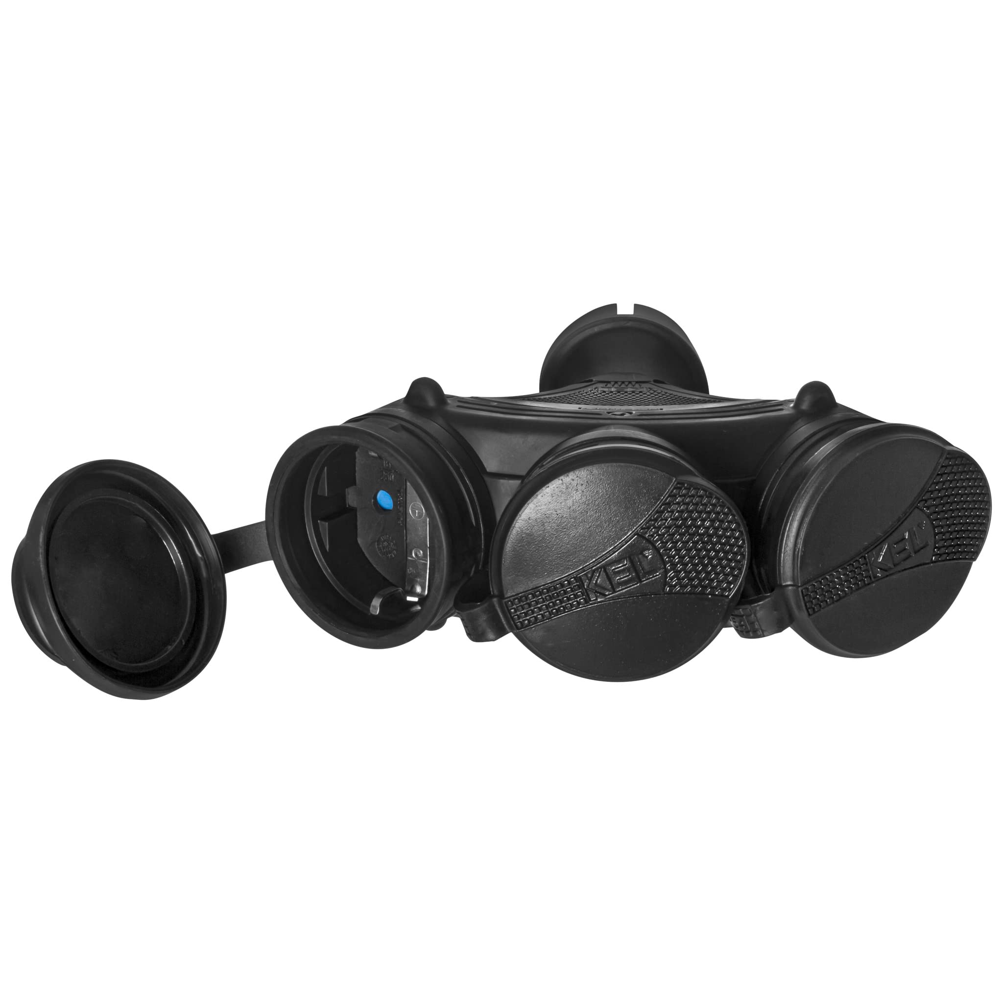 Distribuidor móvil Schuko enchufe triple de 3 enchufes y tapa hermética, 16 A/250 V, 3 pines, IP44, desmontable, para exteriores