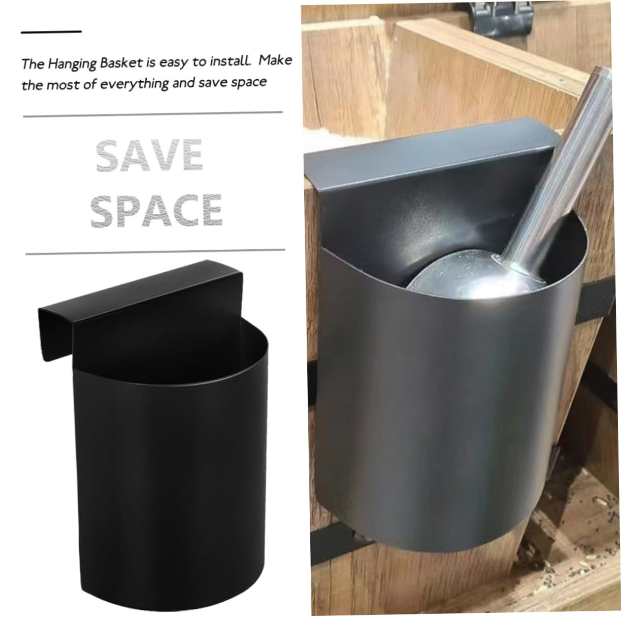 SOLUSTRE 4 Stück Aufbewahrungsbox Für Getreideschaufeln Lagerung Hängend Aufbewahrungsboxen Küchenregal Aufbewahrungshalter Für Die Küche Vorrat Speichern Getreide-organizer Black Eisen