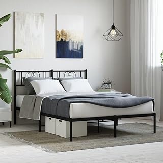 Modern Full Metal Bed Frame with Headboard, Sturdy Steel Platform Bed wi...