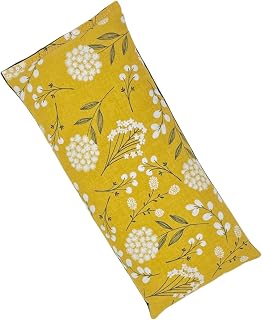 Eye Pillow for Yoga, Microwavable Moist Heat Eye Compress, Cold Pack, Weighted Pad for Relaxation or Meditation, Headache Migraine Relief (Mustard)