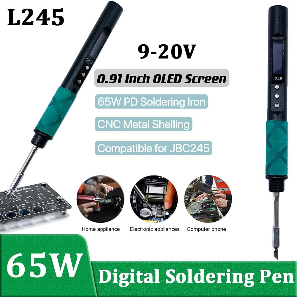 Portable Soldering Iron Soldering Pen OLED Screen L245 Heating Element for Home Appliance Repair Electronic Metal Jewelry DIY
