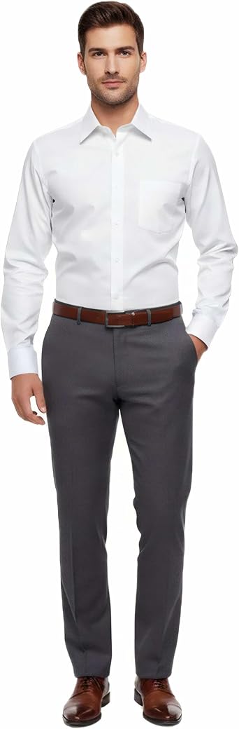 Allsense Men's Regular-Fit Long-Sleeve Dress Shirt, Wrinkle-Resistant Button Down