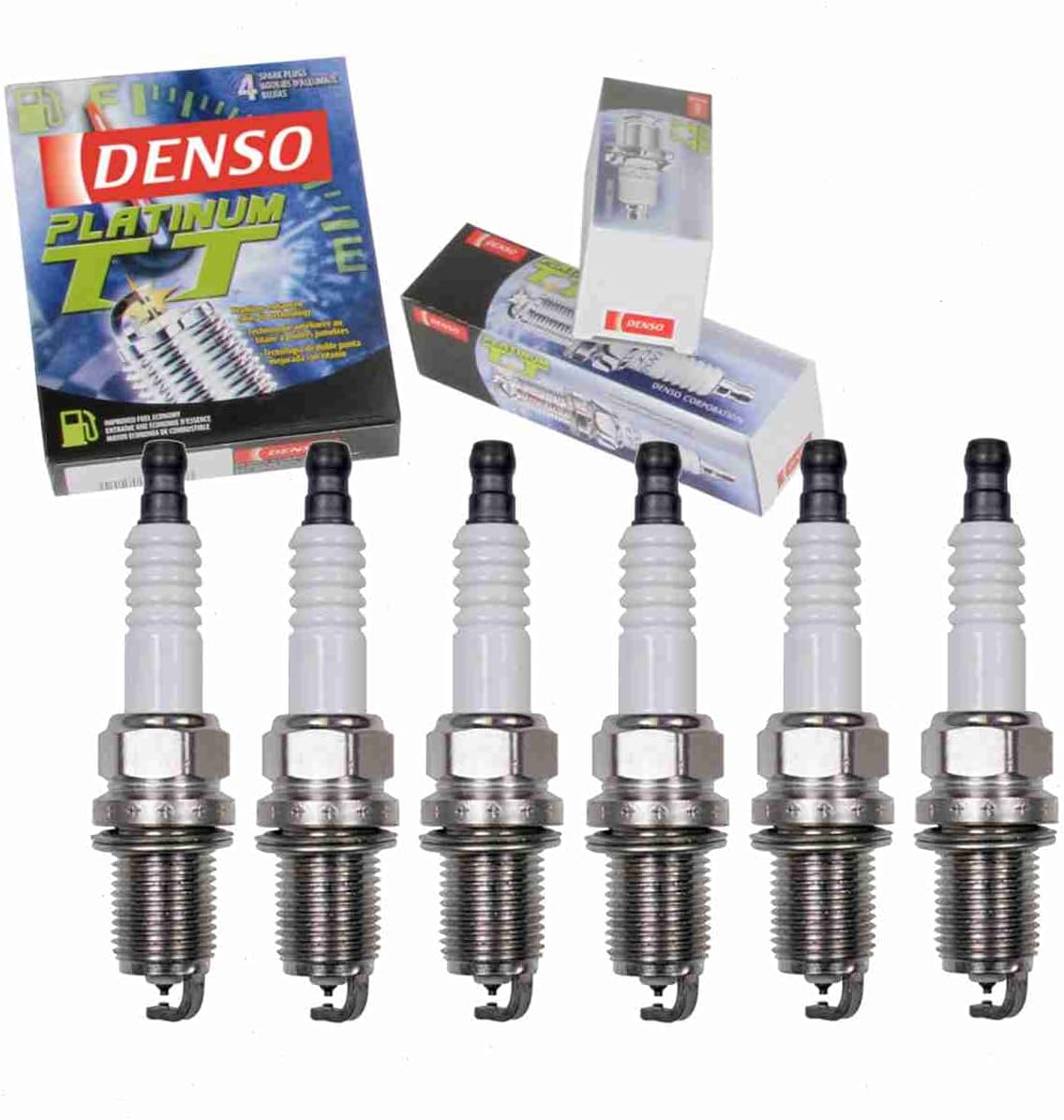 6 pc DENSO Platinum TT Spark Plugs compatible with Mitsubishi Endeavor 3.8L V6 2004-2011
