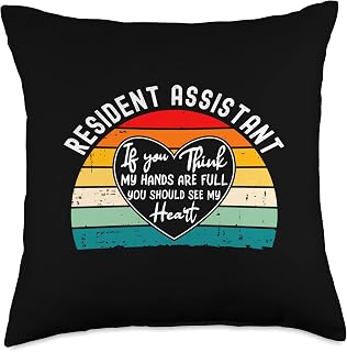RA Gifts And Shirts College Resident Assistant Appreciation Student Staff Throw Pillow, 18x18, Multicolor