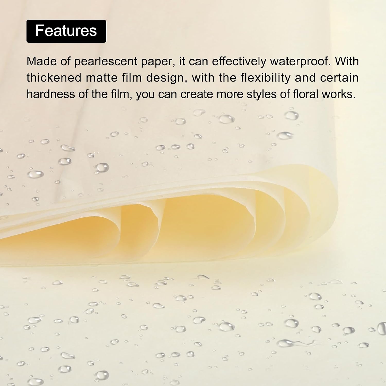 MECCANIXITY 50 Sheets Light Yellow Tissue Paper 20x14 Inch Tissue Gift Wrapping Paper for Florist Bouquet Supplies,DIY Crafts Birthday Holiday Decoration