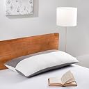 Wakefit Standard Sleeping Pillow with Adjustable Height | 27 x 16 Inch | Soft & Fluffy Siliconized Hollow Fiber Fill, Jacquard Cover with Zipper Closure, Free Extra Filling - White & Grey gallery image
