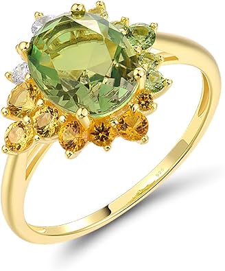 Santuzza Sterling Silver Gemstone Flower Ring for Women