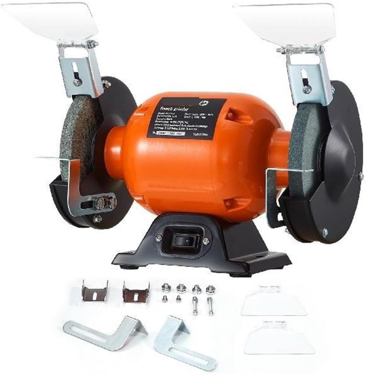 6 Inch Bench Grinder with 2.1A Brushless Motor Single Speed Table Grinder Knife Sharpener for Household Polishing Sharping For Beginners DIY
