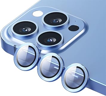 MADNOVA Camera Protector for iPhone 12 Pro Max Tempered Glass iPhone Camera Lens Protector (BLUE) with Iphone Aluminum Alloy Frame