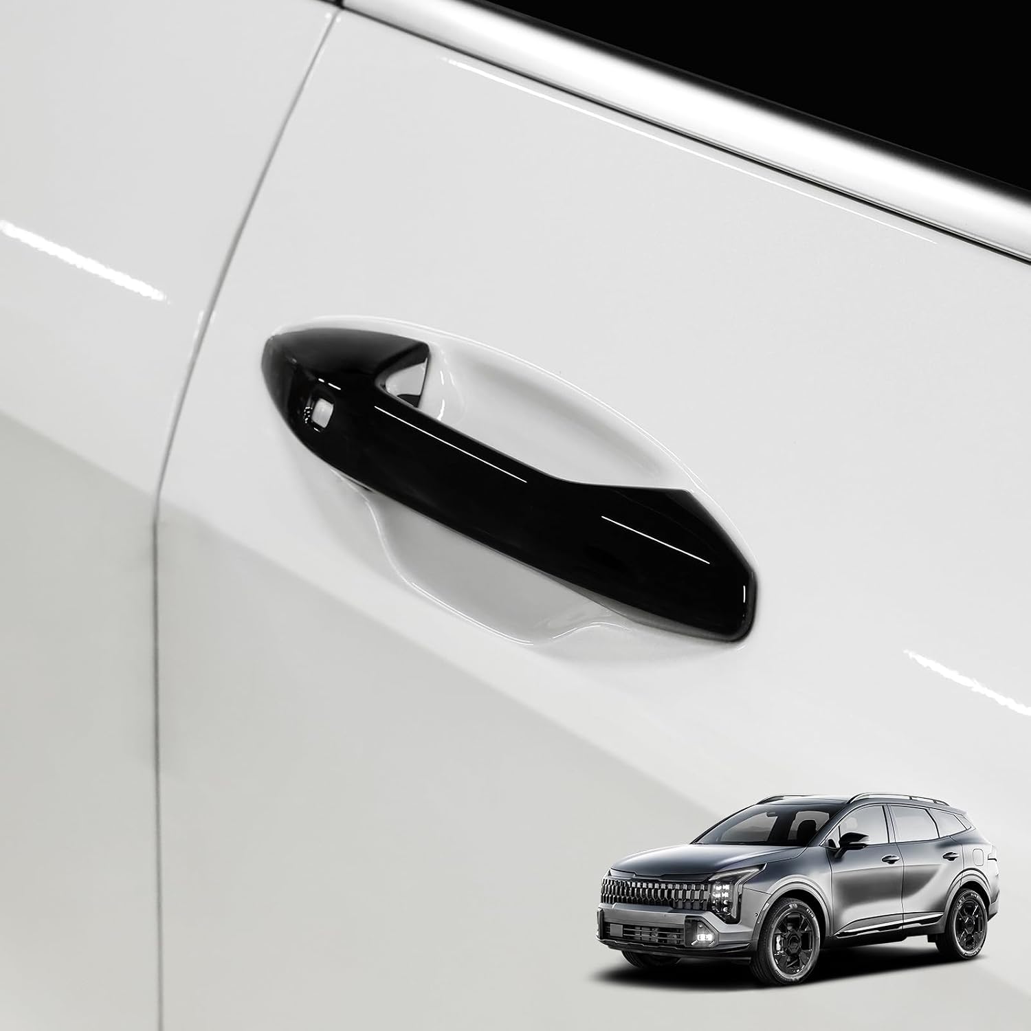 YOUTOOCAR Button Type Door Handle Covers Compatible with Kia Sportage 2023-2026 Accessories (Glossy Black)