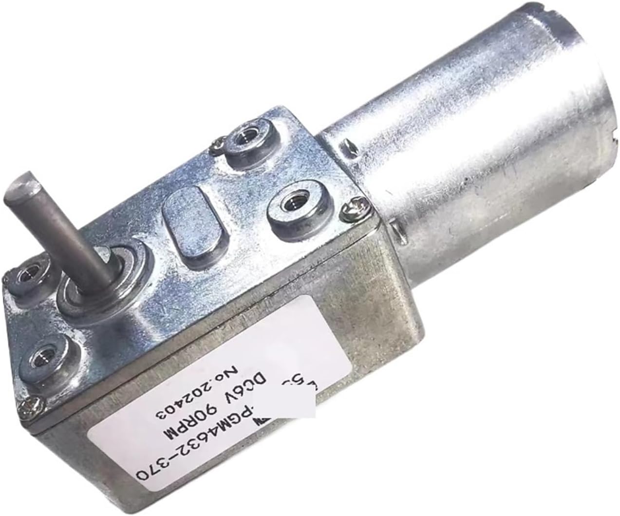 ZGY370 Worm Gear Motor JGY370 4632 DC 6V 12V 24V High Torque Worm Reversible Turbo Metal Geared Gear-Box Reducer(90RPM_24V)