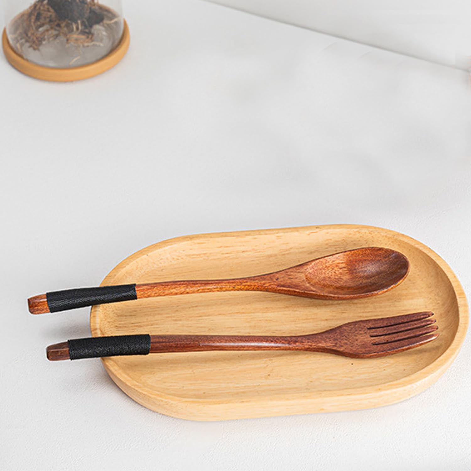 8 Pièces Vaisselle Bois, Cuillère En Bois Cuisine, Cuillere En Bois, Fourchettes En Bois, Fourchettes, Long Manche Pour Protéger De La Chaleur, Pour Dîner Cuisine Vaisselle Camping, Brun