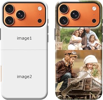 Custom Case for iPhone 17 Pro Max, Photo Personalized Collage Pictures Customizable Multi Image Customize Text Logo Name Design Dual Layer Defense Shockproof Soft Hard Glossy Phone Cover Shell