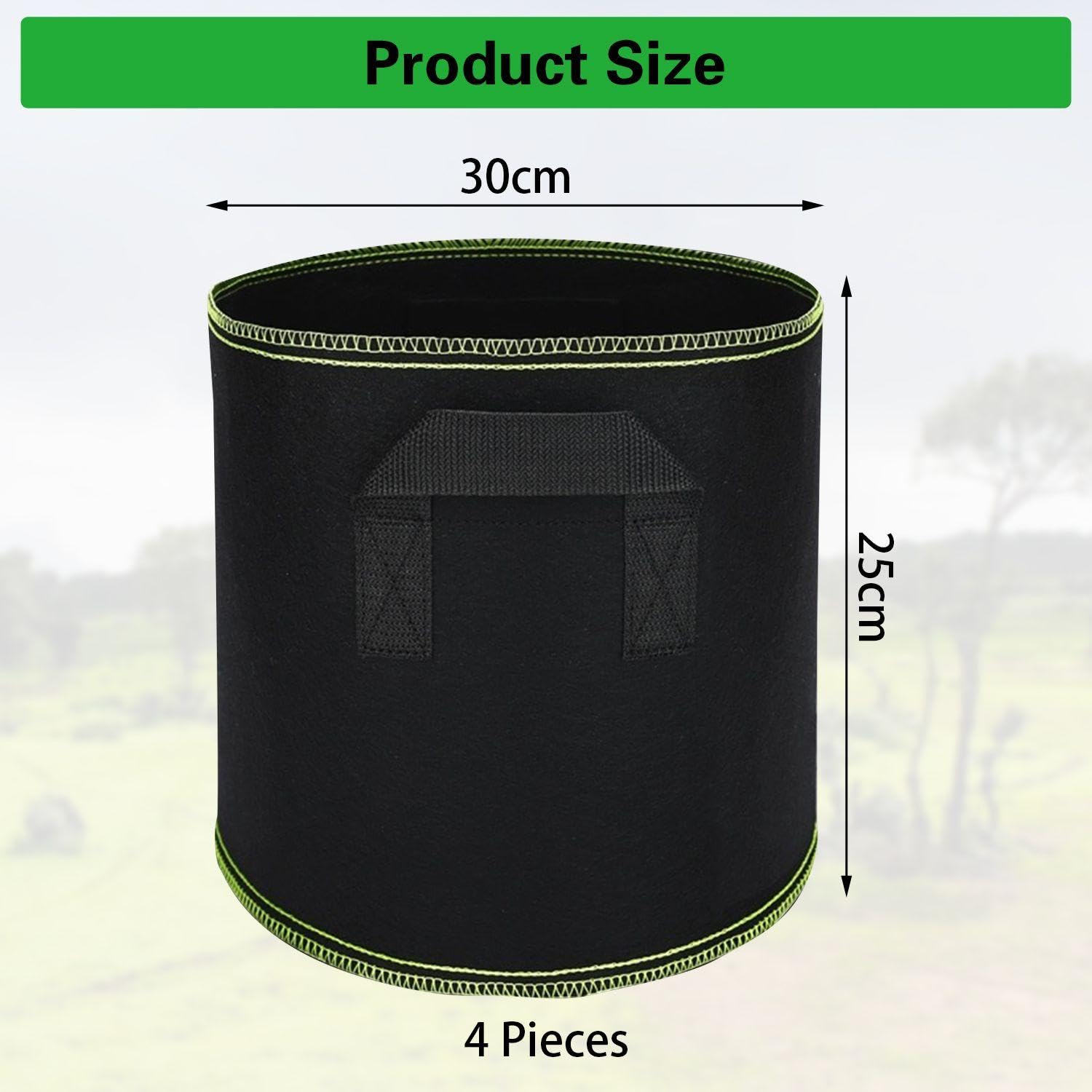 WUFGWBD 4 Pieces Of Planting Bags, Tree Planting Bags With Ears, Beautiful Planting Bags, Non-Woven Planting Buckets - Image 2