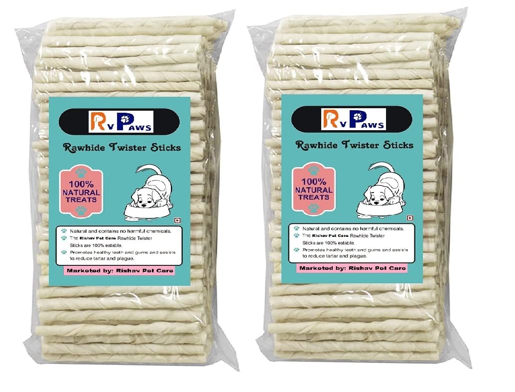 RvPaws (200 Gm + 200 Gm) Braided Twister Rawhide Sticks for Dogs & Puppies Calcium Bones Rawhide Sticks Dog Chews (Pack of Two) (B09J29T9CP) Amazon Price History, Amazon Price Tracker