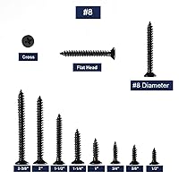 Vista 3 de Tornillo para madera #8 x 1, 100 piezas, tornillos de acero inoxidable 18-8 (304), cabeza plana Phillips, autorroscantes rápidos para paneles