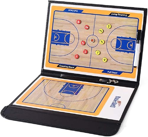 Miniatura 4 de Haploon - Juego de portapapeles de tácticas de baloncesto para entrenadores, tablero de entrenador de estrategia portátil, cubierta de piel