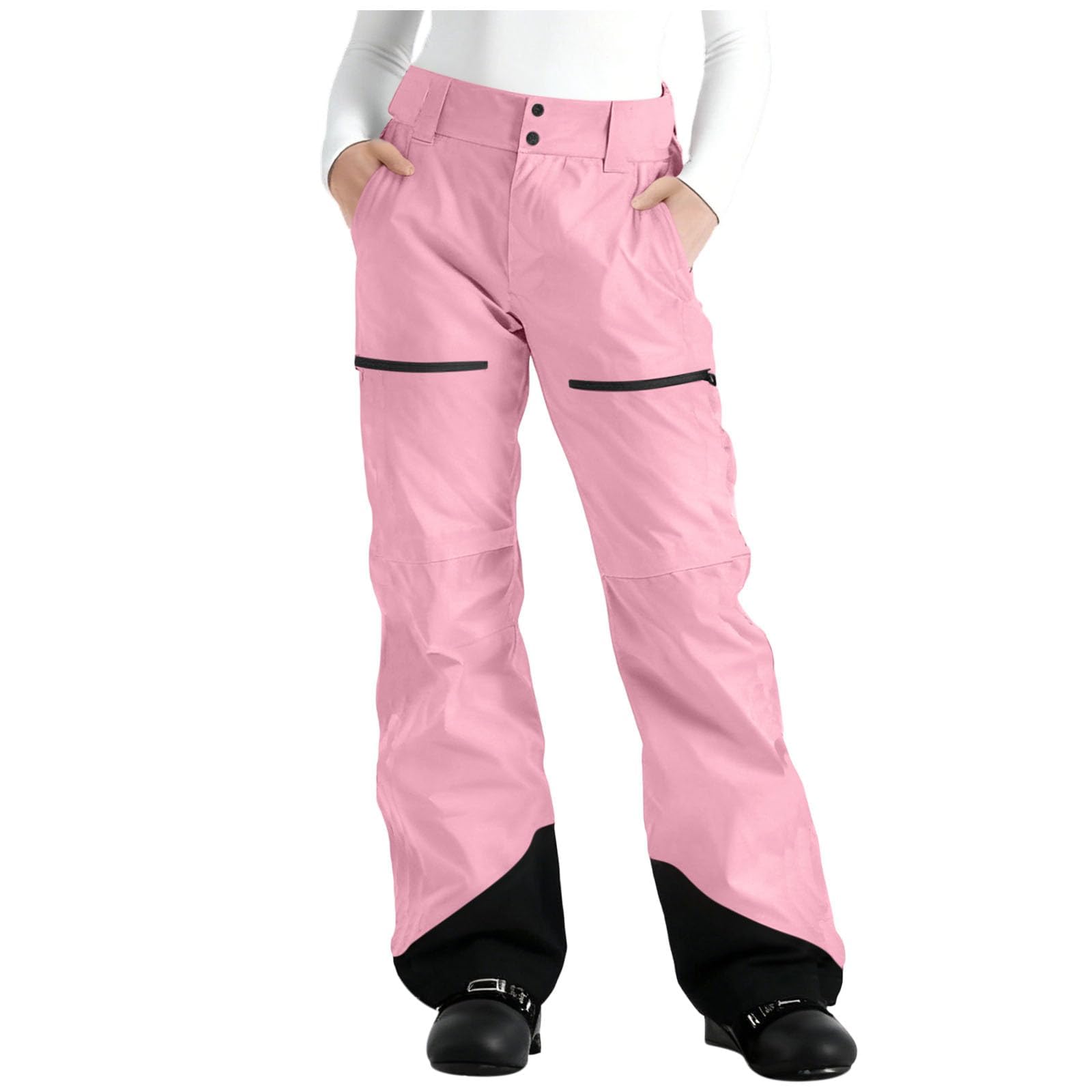 Pantalon De Ski Femme avec Poches - Vetement Thermique Femme Hiver Classique Outdoor, Pantalon Thermique Randonnée Unique, Pantalons Ski Camping Épais