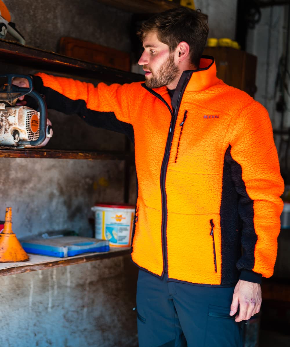 KOX Faserpelzjacke Orange/Schwarz Größe 54/56