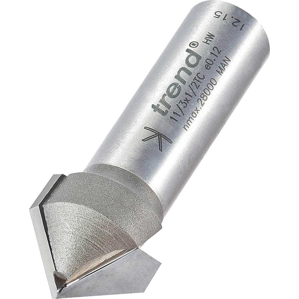 Trend 113X12tc 11/3 X 1/2 Tct V-Groove Cutter 45°