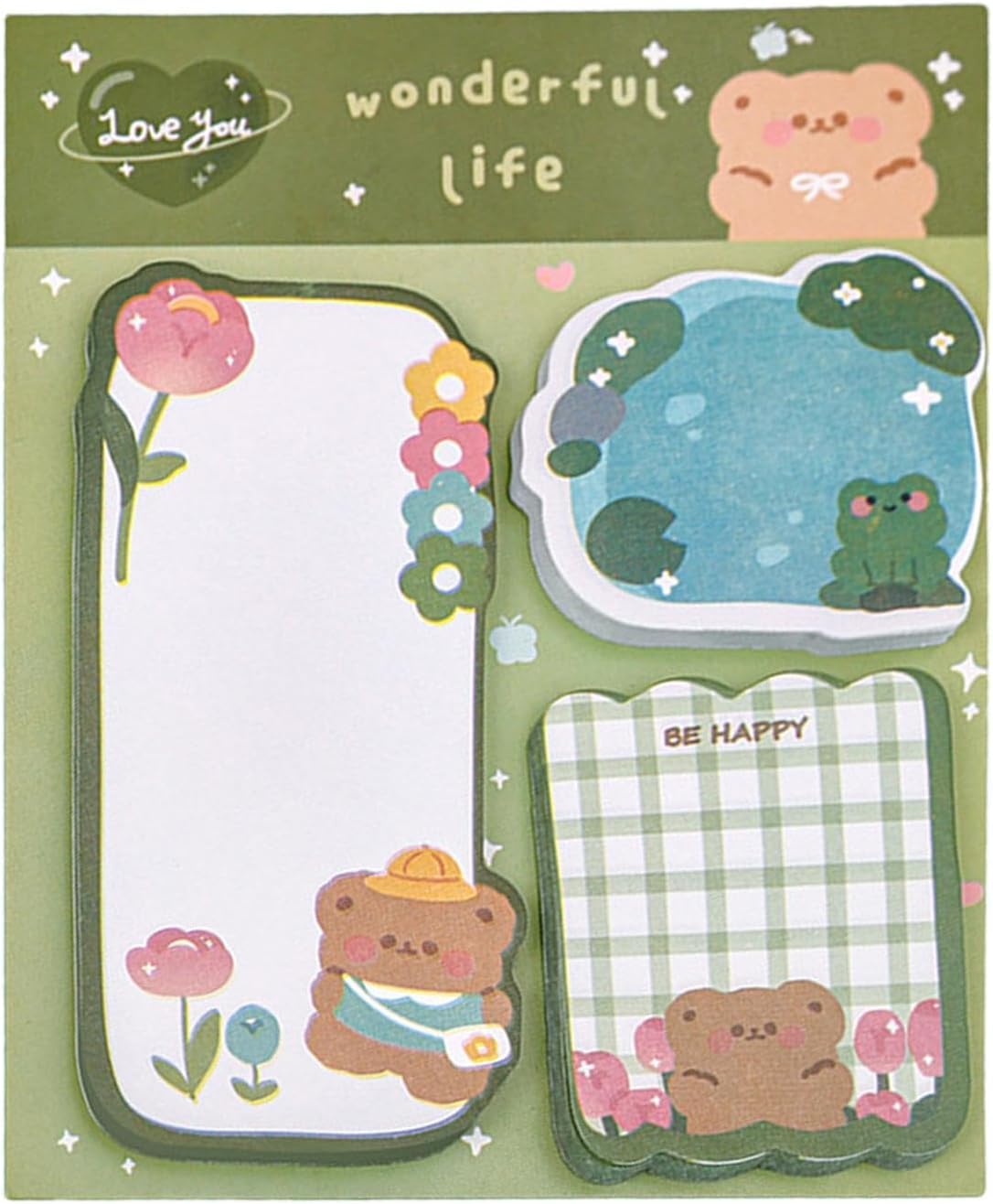 Green Cute Animal Sticky Notes Funny Sticky Notes ...