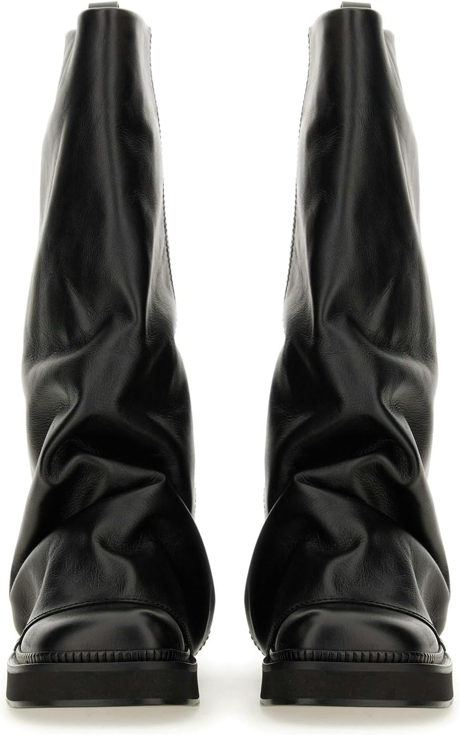 ClassicSter Slouch Fold Over Boots for Women Knee High Moto Boots Low Heel Sloucy Motorcycle Shoes Comfortable Mid Calf Boot(US 8.5,1-black) - Image 9