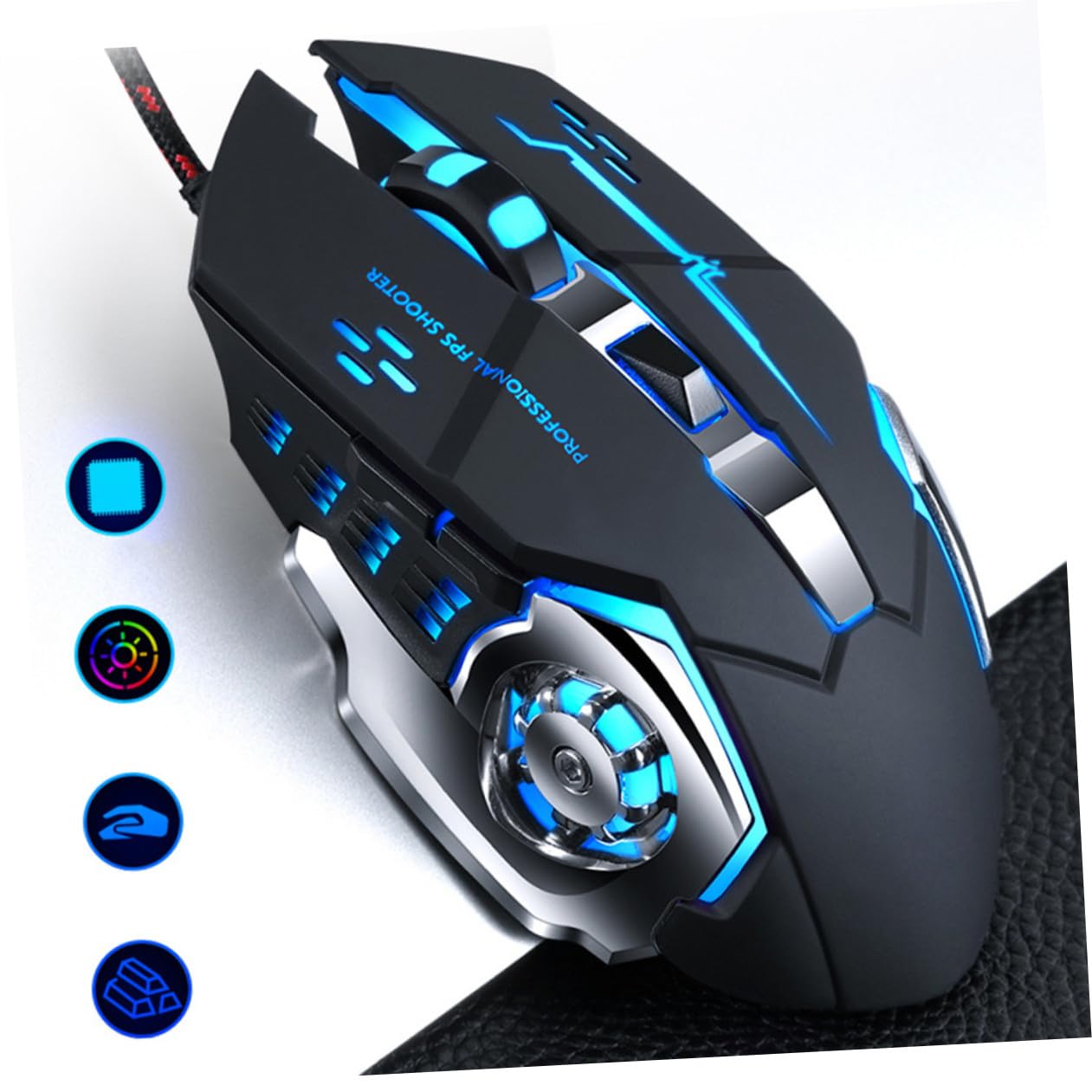 OSALADI 2pezzi Mouse Usb Wired Ergonomico Per Ufficio e Gaming Design Moderno Compatibile Con Pc e Laptop Colore Nero Facile Da Usare Senza Configurazione