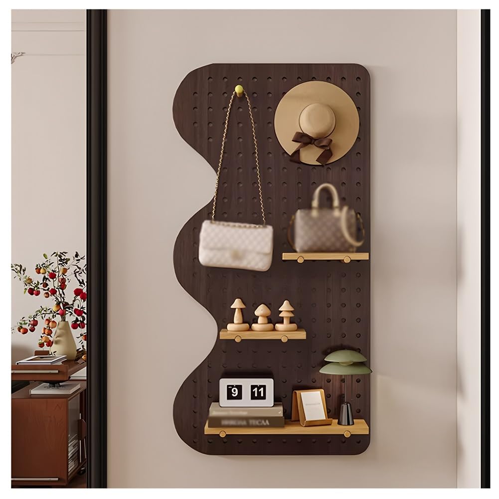 Kit de exhibición de madera maciza para montaje en pared, estantería modular y almacenamiento de herramientas para garaje, cocina, organización del hogar, marrón, 40 x 150 cm
