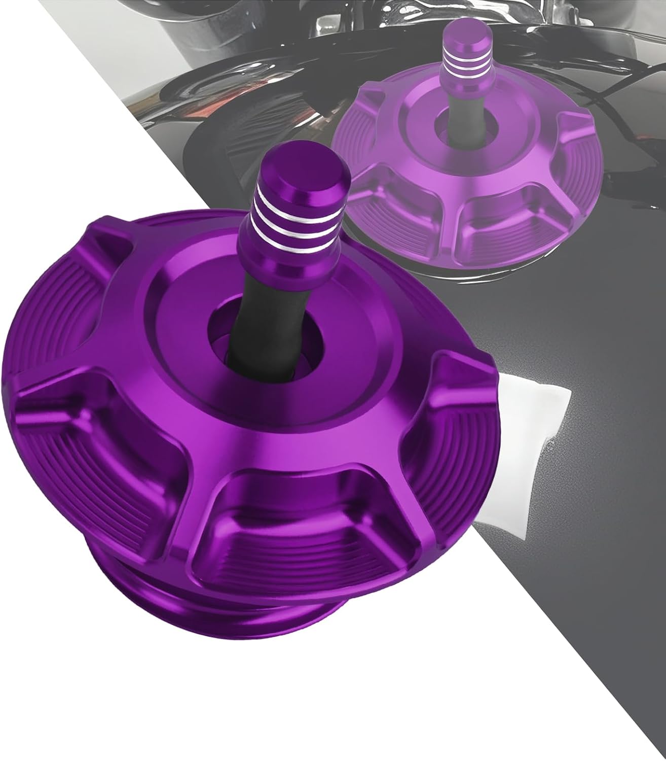 Gas Fuel Tank Cap Motorcycle Aluminum Replacement Fit for Harley Softail Touring Sporster Dyna Road King (Purple)
