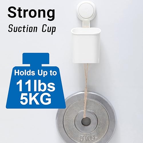 Vista 39 de TAILI Soporte para cepillo de dientes de succión, paquete de 2 unidades, soporte de repuesto para cepillos de dientes de ducha para pared, potente