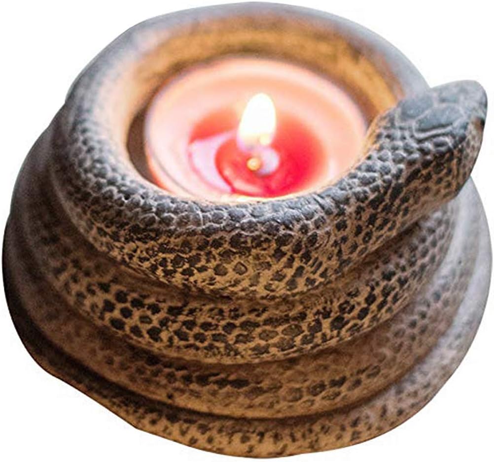 3D Coiled Snake Resin Candlestick Candle Holder Ornament Home Decoration