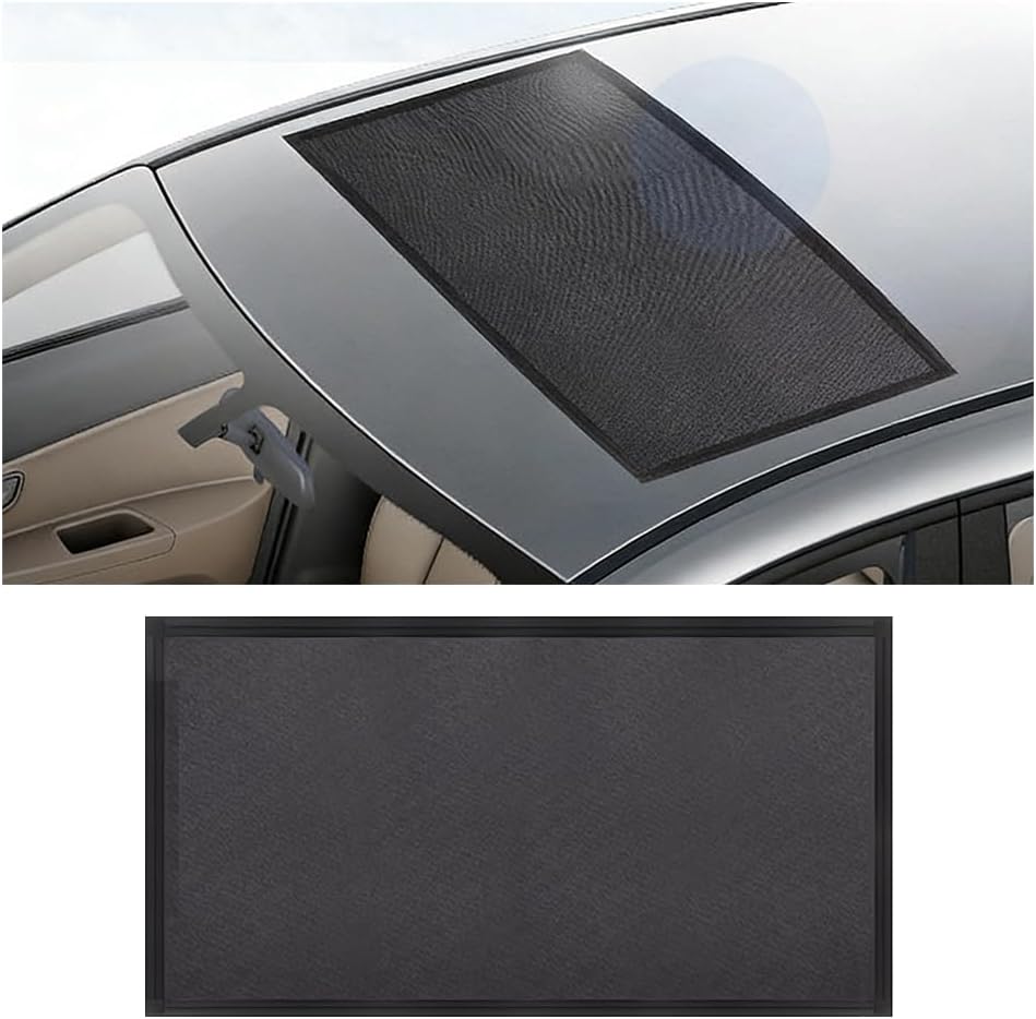 Magnetic Car Roof Sun Shade Mesh Screen, Vehicle Sunroof Breathable Mesh Cover Net for Overnight Camping, UV Sun Protection Auto Moonroof Screen Sunshade Blocker, Universal Fit